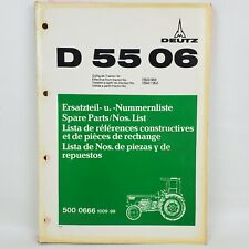 Original Deutz D 5506  Tractor Spare Parts Catalog 4 Languages 500 0648 1009-99