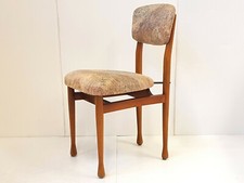 VINTAGE 1960 DANISH SCANDINAVIAN CHAIR TEAK METAL FABRIC 60S 60'S YEARS 60