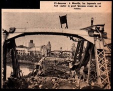 1945 -- MANILA PHILIPPINES QUEZON BRIDGE DESTROYED BY JAPANESE 3N483