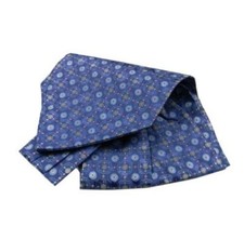 Foulard Soie Homme Ascot Soie Made IN Italy Homme Cashe Avec Céleste Bleu