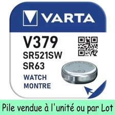 Pile bouton spéciale pour montre : V379 SR63 SR521SW Oxyde d'Argent 1,55V 14 mAh