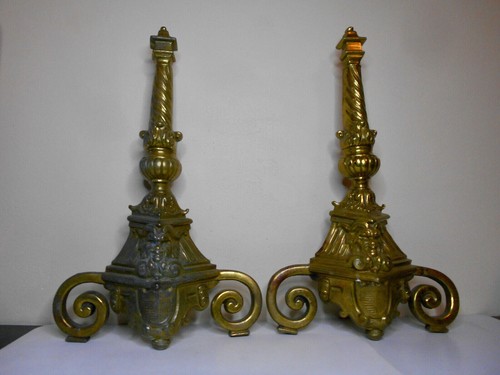 Ancienne paire chenets en - paire,