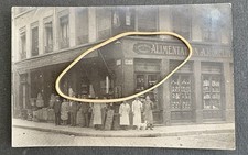 Postcard Photo Card. LYON. Front food store A. ROBELIN corner Rue SEZE