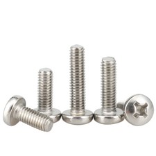 M2 M2.5 M3 M3.5 M4 304 Stainless Steel Phillips Cross Pan Head Machine Screws 