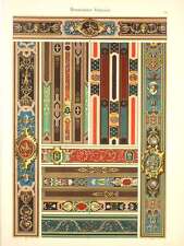 DL068 Renaissance française plafond poutre lambris chateau Blois  Nideville