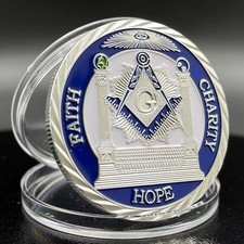 Franc-maçon Franc-maçonnerie Pièce Médaille Commémorative plaquée Argent Réf 3B