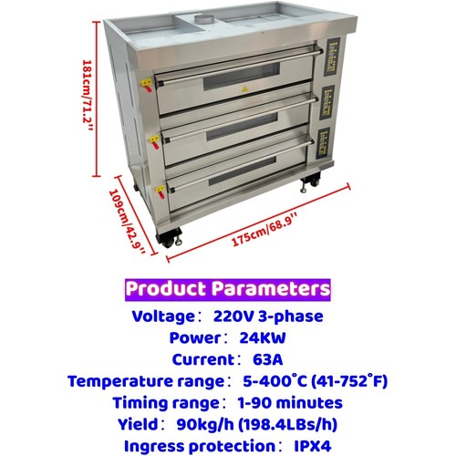 220v 24kw triple deck - triple,