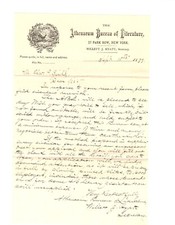 LITURATURE JOURNALISM Atheneum Bureau Lit NY City 1879 (4) Inserts & Cover 6Y