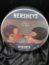 Hershey Kisses round tin