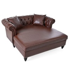 Chesterfield Faux Leather Sofa