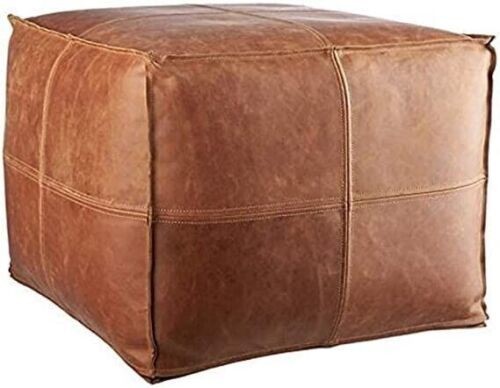 Pouf cuir marocain - pouf,