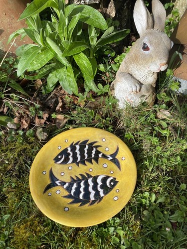 Assiette décor poissons jean - décor,