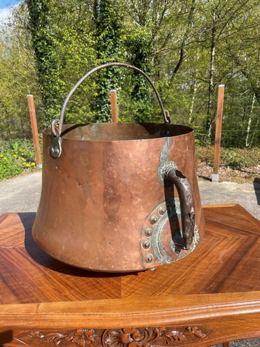Vieux chaudron cuivre - chaudron, en