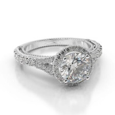 Bague De Fiançailles En Diamant 4 CT Taille Ronde F/VS2 Or Blanc 18K Taille 7