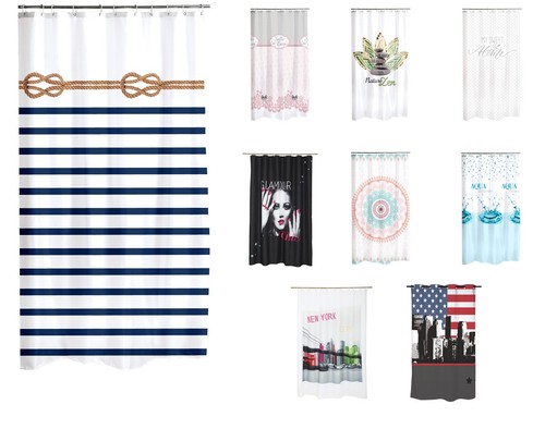 Rideau douche textile - textile, motif