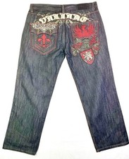 Imperious Delf Trading Jeans Mens 36XL32 (Actual 36x28) Black Wide Leg Baggy Y2K