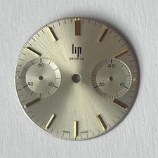 NEUF CADRAN DE MONTRE MARQUE LIP GENEVE CHRONOGRAPH @ 28 MM @ CHRONO VALJOUX