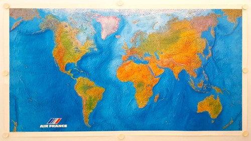 Affiche carte planisphère - carte, air