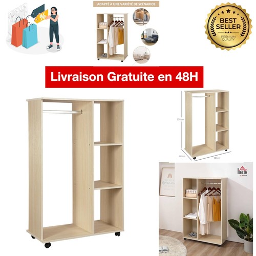 Homcom armoire penderie mobile - homcom,