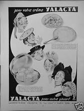 1955 YALACTA LABS PRESS AD FOR YOUR YOGURT CREAM