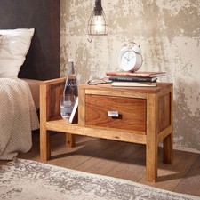 FineBuy Table de chevet Bois