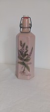 Ceramic terracotta stoneware bottle exagonal shape floral model