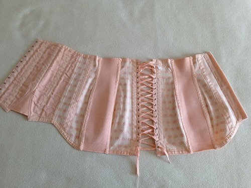 Ancien corset lacet saumon - corset,