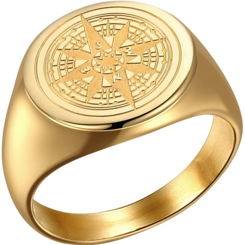 Bague boussole homme acier - boussole,