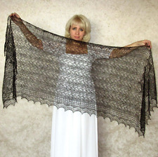 Black scarf,Warm Russian Orenburg shawl,Goat wool wrap,Pashmina,Mourning cape