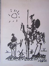 Picasso (after) Don Quixote Lithograph (signed and dated in board)