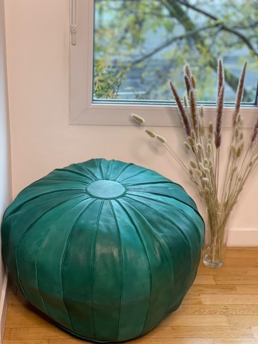 Pouf marocain cuir - pouf,