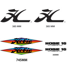 Pack HOBIE CAT 16 Kit BOATS LOGO Rainbow Color  VINYL DECAL / STICKER 6pcs