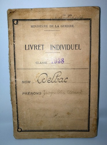 Livret militaire classe - , 1938