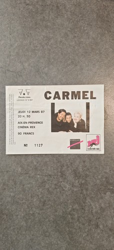 Rare billet concert - , carmel