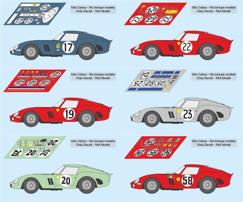 Décals ferrari 250 gto - ferrari, le