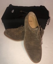 Hugo Boss Eden_Derb_sdun Beige/Khaki Suede Shoes w/ Shoe Bags & Extra Laces 9.5