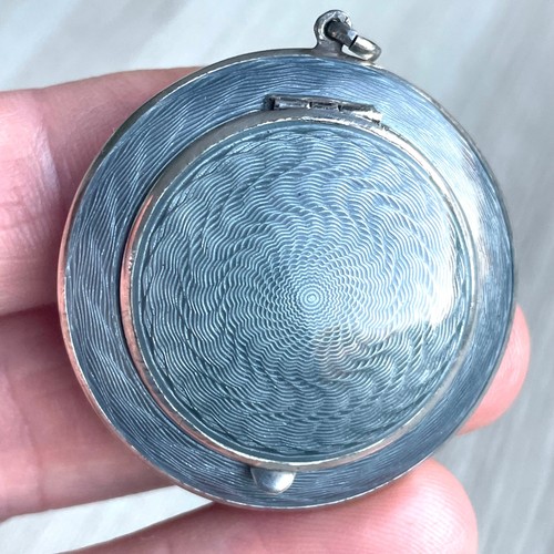 Pendentif poudrier emaillé - pendentif,