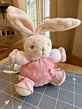 Doudou Lapin Marque Kaloo Lovie Bunny Mini Plush With Tie Ribbon Bows On Shoes