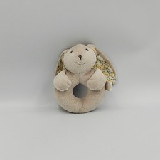 Doudou hochet lapin gris