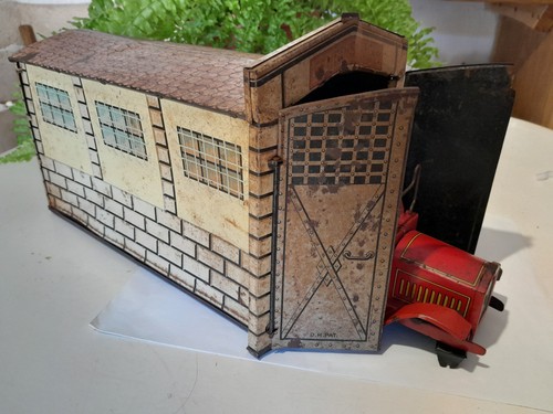 Jouet ancien tôle garage - en,