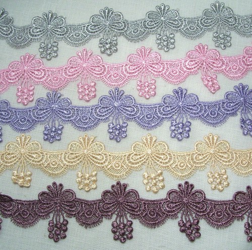 Dentelle guipure fleur brodée - guipure,