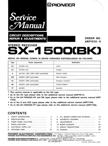 Service manuel instructions - service,