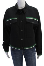 Essentiel Antwerp Womens Snap Closure Stripe Detail Jacket Black Size S