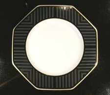 Beautiful Art Deco Villeroy Boch Heinrich Black Pearl Dinner Plate