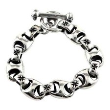 Bracelet homme croix de fer en argent sterling