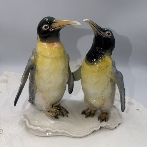 Porcelain penguins figurine - porcelain,