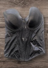 Vintage Maidenform Lace Boned Padded Corset  Top  Black Size 36 D