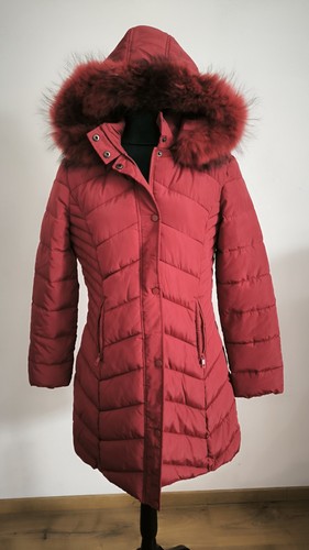 Doudoune longue rouge brique