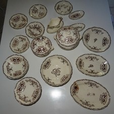 Antique Children's Earthenware Tableware Set Signed Choisy the King