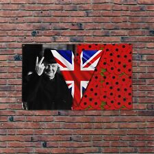VE Day Winston Churchill Poppy Design 5x3ft Banner